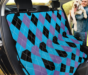 Blue Purple And Black Argyle Print Pet Car Back Seat Cover