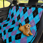 Blue Purple And Black Argyle Print Pet Car Back Seat Cover