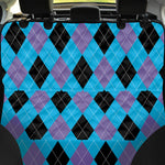 Blue Purple And Black Argyle Print Pet Car Back Seat Cover