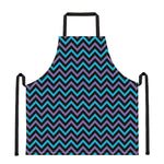 Blue Purple And Black Chevron Print Apron