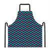 Blue Purple And Black Chevron Print Apron