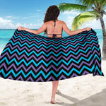Blue Purple And Black Chevron Print Beach Sarong Wrap