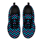 Blue Purple And Black Chevron Print Black Sneakers