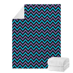 Blue Purple And Black Chevron Print Blanket