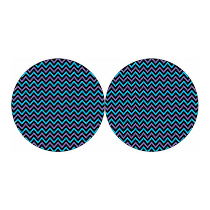 Blue Purple And Black Chevron Print Car Coasters