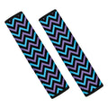 Blue Purple And Black Chevron Print Car Seat Belt Covers