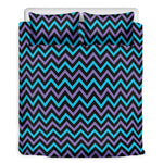 Blue Purple And Black Chevron Print Duvet Cover Bedding Set