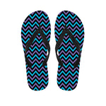 Blue Purple And Black Chevron Print Flip Flops
