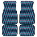 Blue Purple And Black Chevron Print Front and Back Car Floor Mats