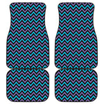 Blue Purple And Black Chevron Print Front and Back Car Floor Mats