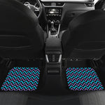 Blue Purple And Black Chevron Print Front and Back Car Floor Mats