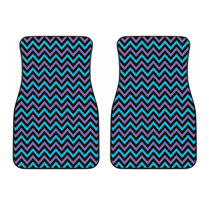 Blue Purple And Black Chevron Print Front Car Floor Mats