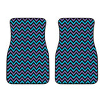 Blue Purple And Black Chevron Print Front Car Floor Mats