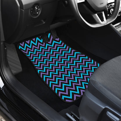 Blue Purple And Black Chevron Print Front Car Floor Mats