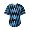 Blue Purple And Black Chevron Print Men's Baseball Jersey