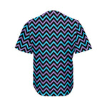 Blue Purple And Black Chevron Print Men's Baseball Jersey