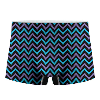 Blue Purple And Black Chevron Print Men's Boxer Briefs