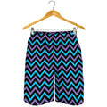 Blue Purple And Black Chevron Print Men's Shorts