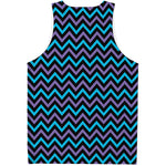 Blue Purple And Black Chevron Print Men's Tank Top