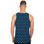Blue Purple And Black Chevron Print Men's Tank Top