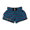 Blue Purple And Black Chevron Print Muay Thai Boxing Shorts