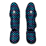 Blue Purple And Black Chevron Print Muay Thai Shin Guard