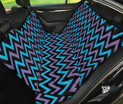 Blue Purple And Black Chevron Print Pet Car Back Seat Cover