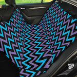 Blue Purple And Black Chevron Print Pet Car Back Seat Cover