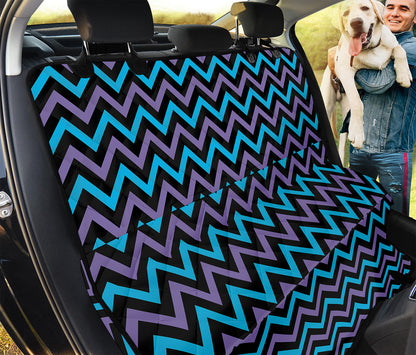 Blue Purple And Black Chevron Print Pet Car Back Seat Cover