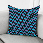Blue Purple And Black Chevron Print Pillow Cover
