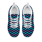 Blue Purple And Black Chevron Print White Sneakers