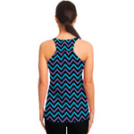 Blue Purple And Black Chevron Print Women's Racerback Tank Top
