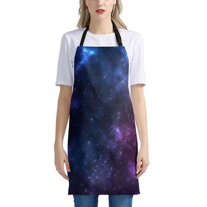 Blue Purple Cosmic Galaxy Space Print Apron