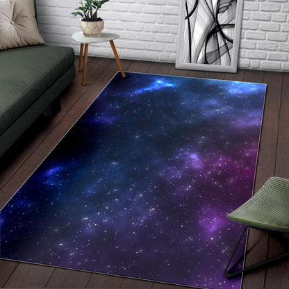 Blue Purple Cosmic Galaxy Space Print Area Rug GearFrost