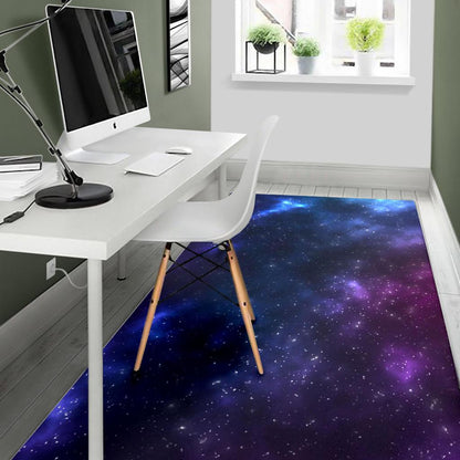 Blue Purple Cosmic Galaxy Space Print Area Rug GearFrost