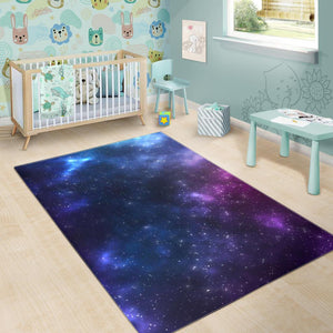 Blue Purple Cosmic Galaxy Space Print Area Rug GearFrost