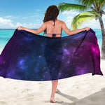 Blue Purple Cosmic Galaxy Space Print Beach Sarong Wrap