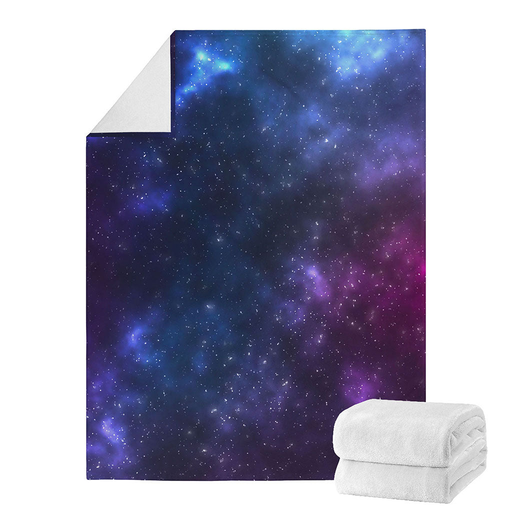 Blue Purple Cosmic Galaxy Space Print Blanket