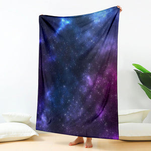 Blue Purple Cosmic Galaxy Space Print Blanket