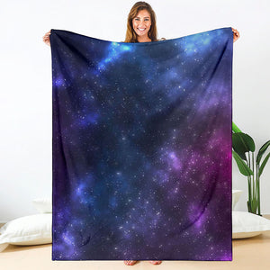 Blue Purple Cosmic Galaxy Space Print Blanket