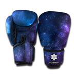 Blue Purple Cosmic Galaxy Space Print Boxing Gloves