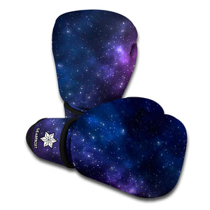 Blue Purple Cosmic Galaxy Space Print Boxing Gloves