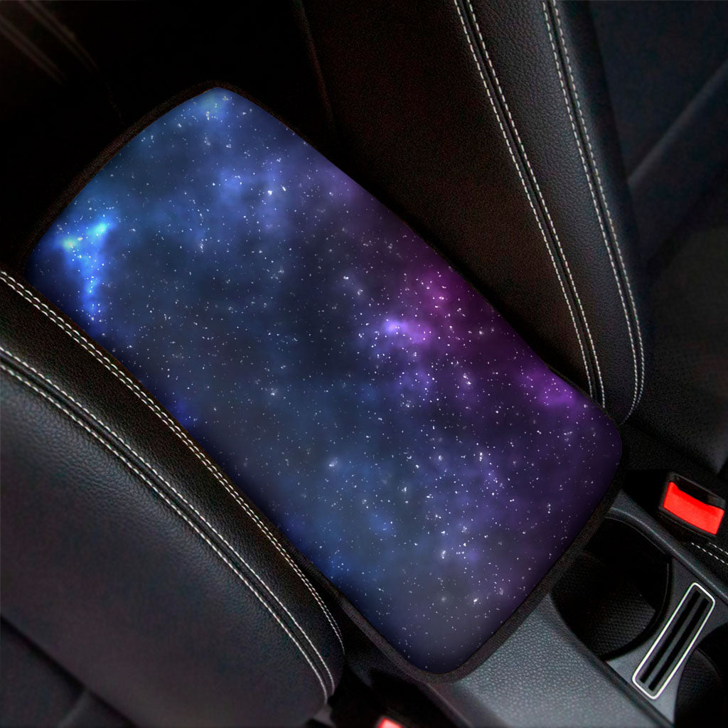 Blue Purple Cosmic Galaxy Space Print Car Center Console Cover