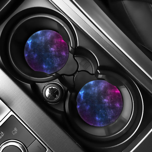 Blue Purple Cosmic Galaxy Space Print Car Coasters