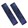 Blue Purple Cosmic Galaxy Space Print Car Seat Belt Covers