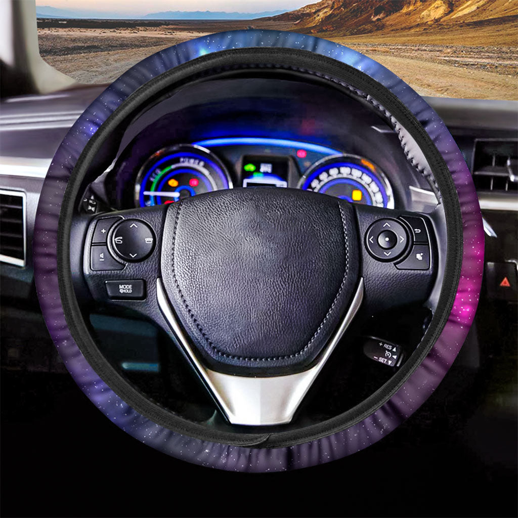Blue Purple Cosmic Galaxy Space Print Car Steering Wheel Cover