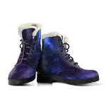 Blue Purple Cosmic Galaxy Space Print Comfy Boots GearFrost