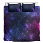 Blue Purple Cosmic Galaxy Space Print Duvet Cover Bedding Set