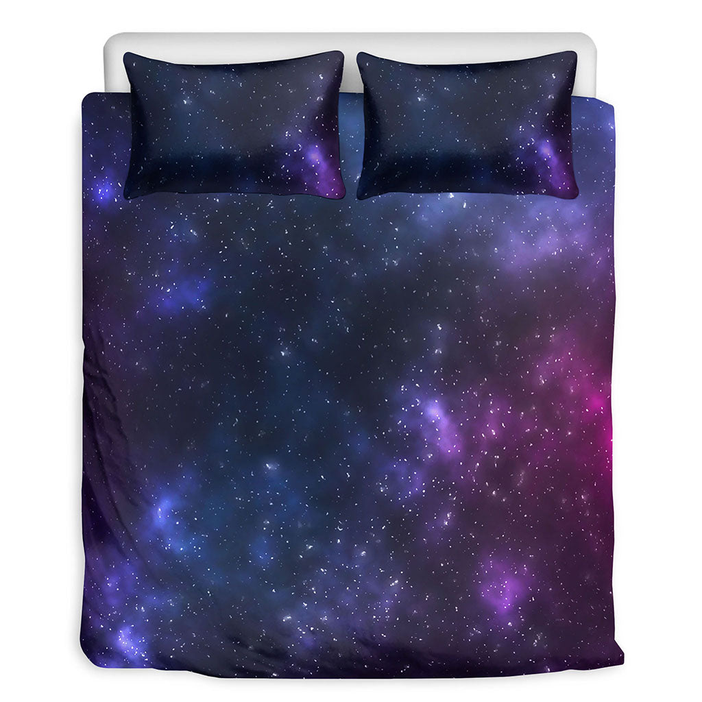Blue Purple Cosmic Galaxy Space Print Duvet Cover Bedding Set
