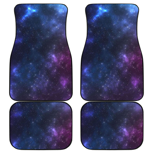 Blue Purple Cosmic Galaxy Space Print Front and Back Car Floor Mats